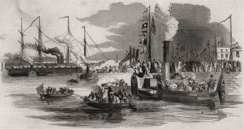 SS Great Britain steam-ship leaving Prince's Pier, Liverpool for Australia 1852